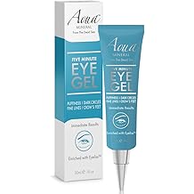 Puffy Eye GEL Instant results &ndash; Naturally rapid reduction eye gel, Eliminate Wrinkles, Puffiness and Bags &ndash; Hydrating Eye Gel w/Green Tea Extract by Aqua Mineral &ndash; 1 oz