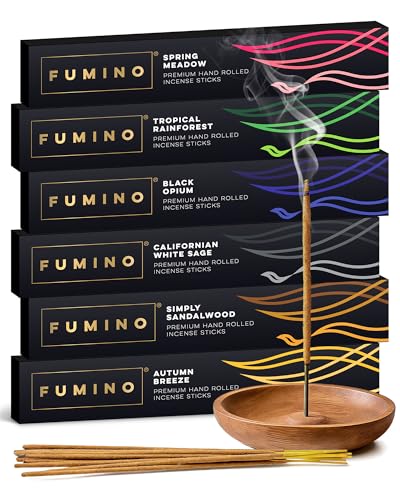 Fumino Räucherstäbchen Set Essentiell – Handgefertigte Masala Agarbatti für Entspannung...