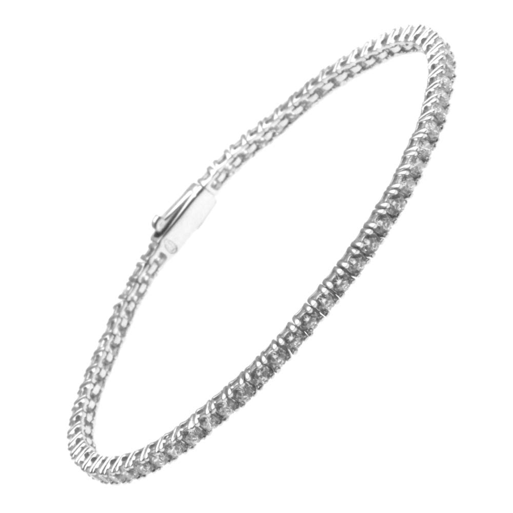 bracciale tennis argento 925 mm 2,5 chiusura brevettata