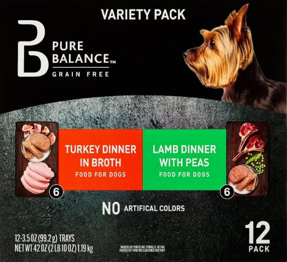 Pure Balance Grain-Free Wet Dog Food Variety Pack, 3.5 oz Trays