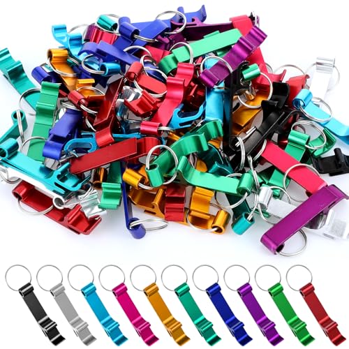 200 Pcs Colored Aluminum Bottle Opener Keychain Bulk Claw Soda Beverage Beer Bottle Opener Unisex Metal Personalized Keychains Openers for Kitchen Restaurant Bar Wedding Home Party