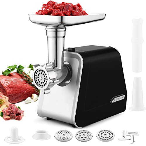 Nictemaw Fleischwolf Elektrisch, 2000W Hackfleisch Maschine mit 3 Lochscheiben, Wurstaufsatz und Spritzgebäckvorsatz, für Gemüse, Fleisch& Cookie Nictemaw Fleischwolf Elektrisch, 2000W Hackfleisch Maschine mit 3 Lochscheiben, Wurstaufsatz und Spritzgebäckvorsatz, für Gemüse, Fleisch& Cookie
