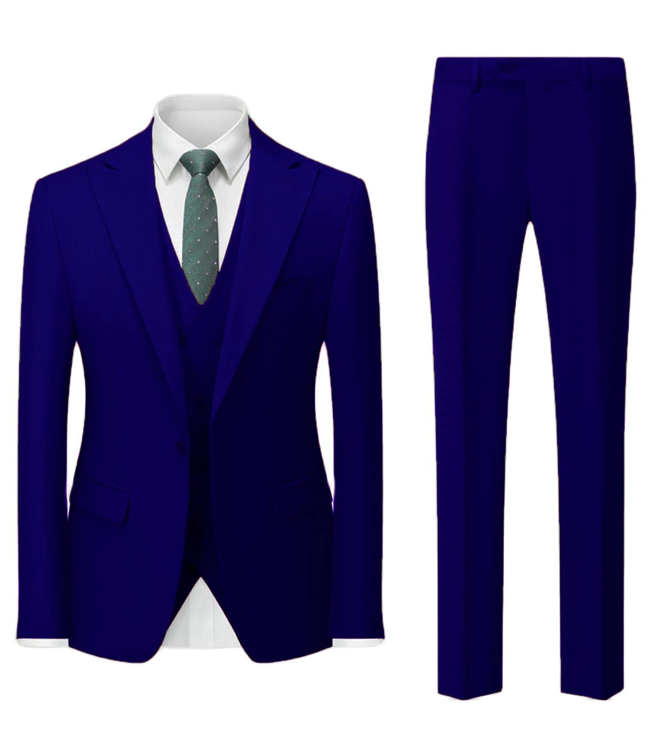 Completo da uomo 3 pezzi Regular Fit Formale Business Prom Sposi Smoking per festa di nozze Solido Blazer Pantaloni Set