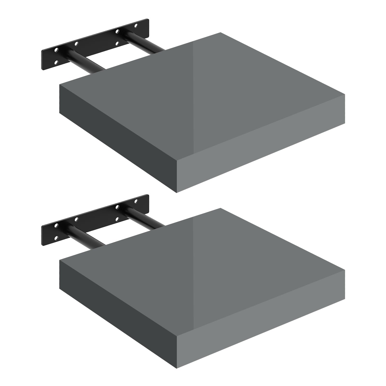 WOLTU 2 Pcs High Gloss Floating Shelves, 30cm Gray Display Shelf