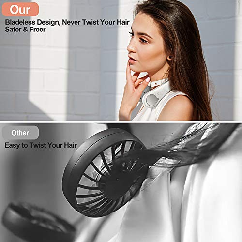 Cooperwin Neck Fan Portable Rechargeable Personal Fans Cooling Wearable Fan, Bladeless Fan Around The Neck, Neckband Fan With 3 Speeds Low Noise, Headphone Design Hands Free Sports Fan #TOP3