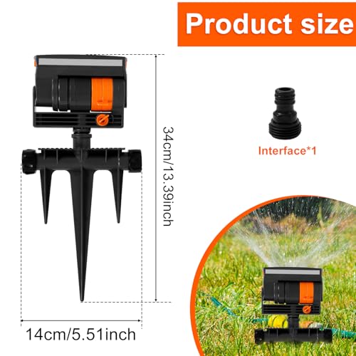 16 Loch Viereckregner,90 m² Beregnungs,Flächegartensprenger mit Automatischer Rotationsfunktion,Rasensprinklersystem für Garten und Rasen(schwarz)