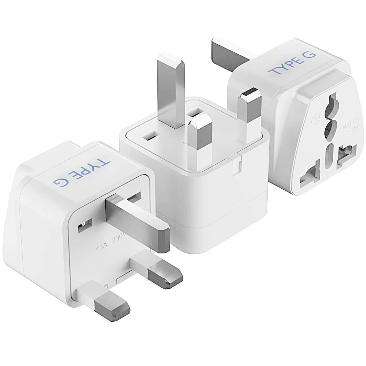 Ceptics UK Adapter for Indian Pins, India to UAE, Hong Kong, Dubai, UK Adapter Plug - Type G Adapter - Perfect for Laptop, Camera, Chargers - CE - RoHS - 3 Pack -White- 5 Years Warranty-image-15