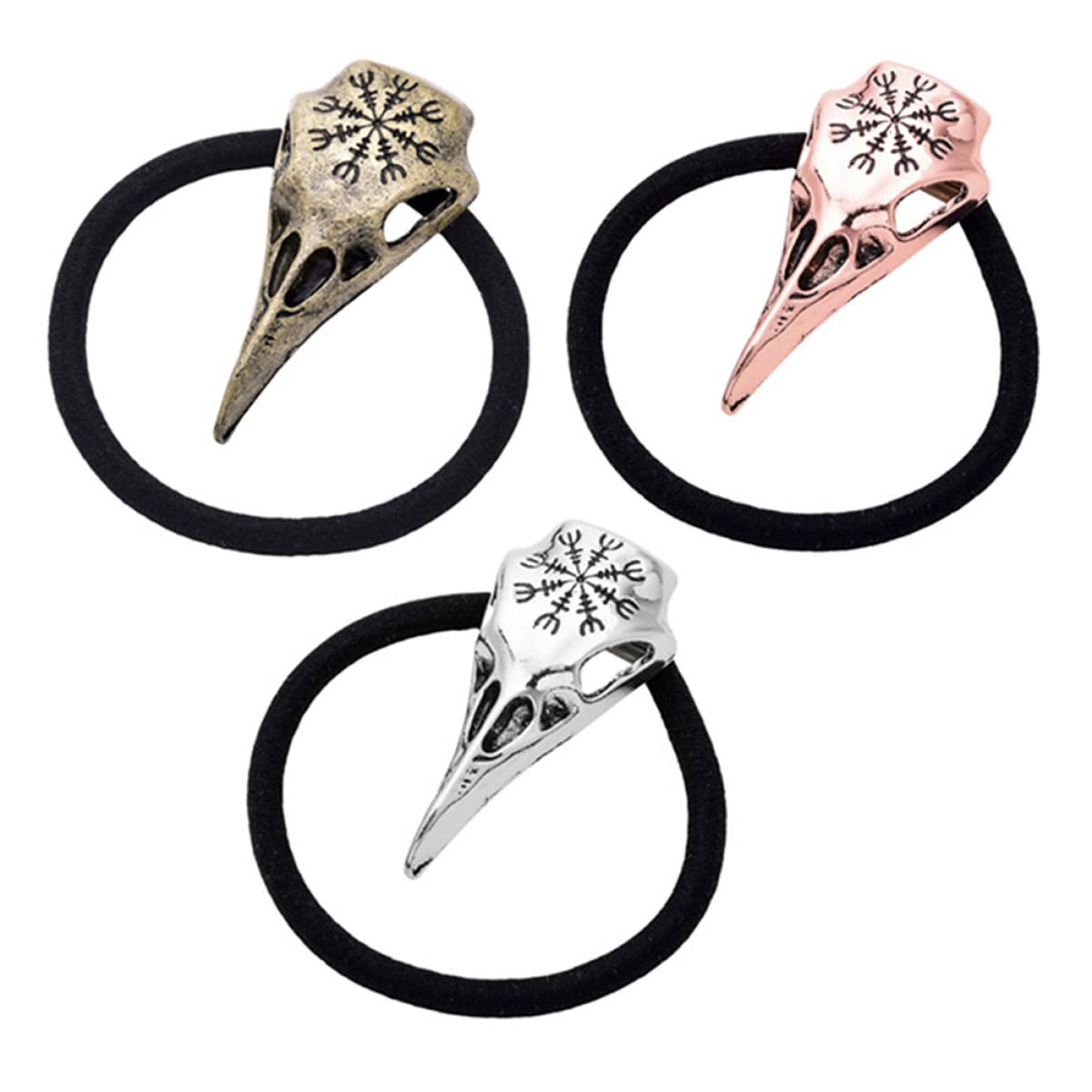 FRCOLOR 12piezas Coleteros De Calavera Para Cabello Grueso Accesorios De Pelo De Diseño Nórdico Para Halloween Sujetadores De Coleta Acabado y Resistente