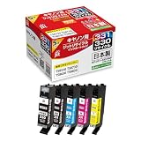 ジットキヤノン（CANON）BCI-331+330/5MP リサイクルインク 日本製 JIT-NC3303315P