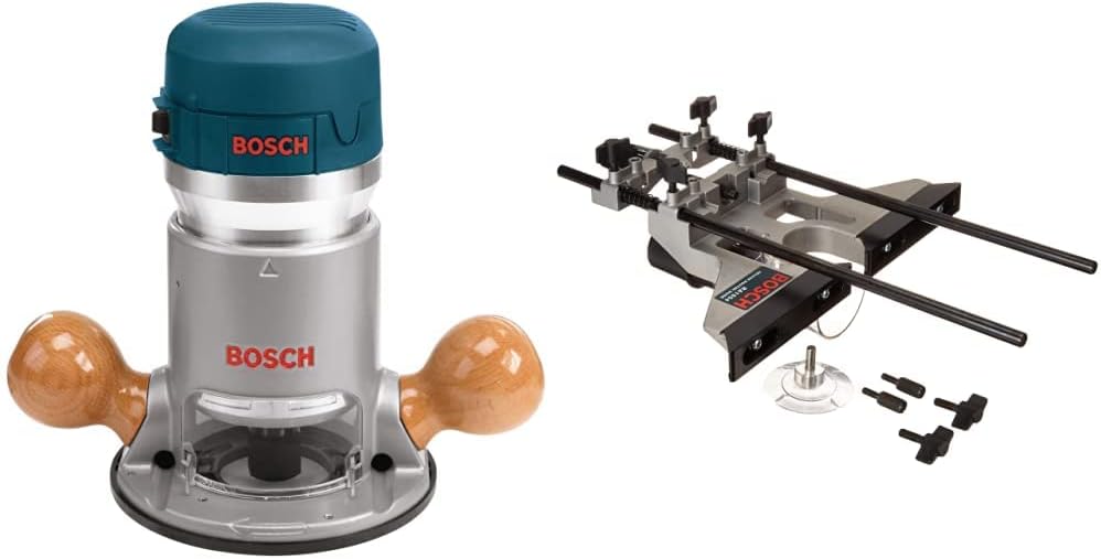 BOSCH 1617 11 Amp 2 HP Fixed Base Router&BOSCH RA1054 Deluxe Router
