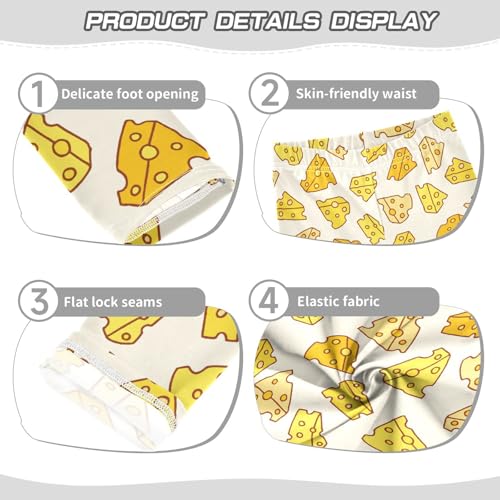 ZZKKO Girls Leggings Cheese Toddler Girls Clothes Leggings for Girls Toddler Girls Leggings 3-4T3