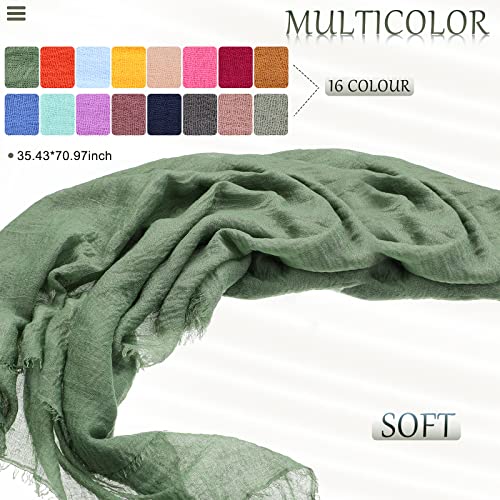 Jiuguva 16 Pcs Women Soft Scarf Shawl Lightweight Long Scarf Women\'s Scarves and Wraps Travel Shawl for the whole Season, 16 Colors