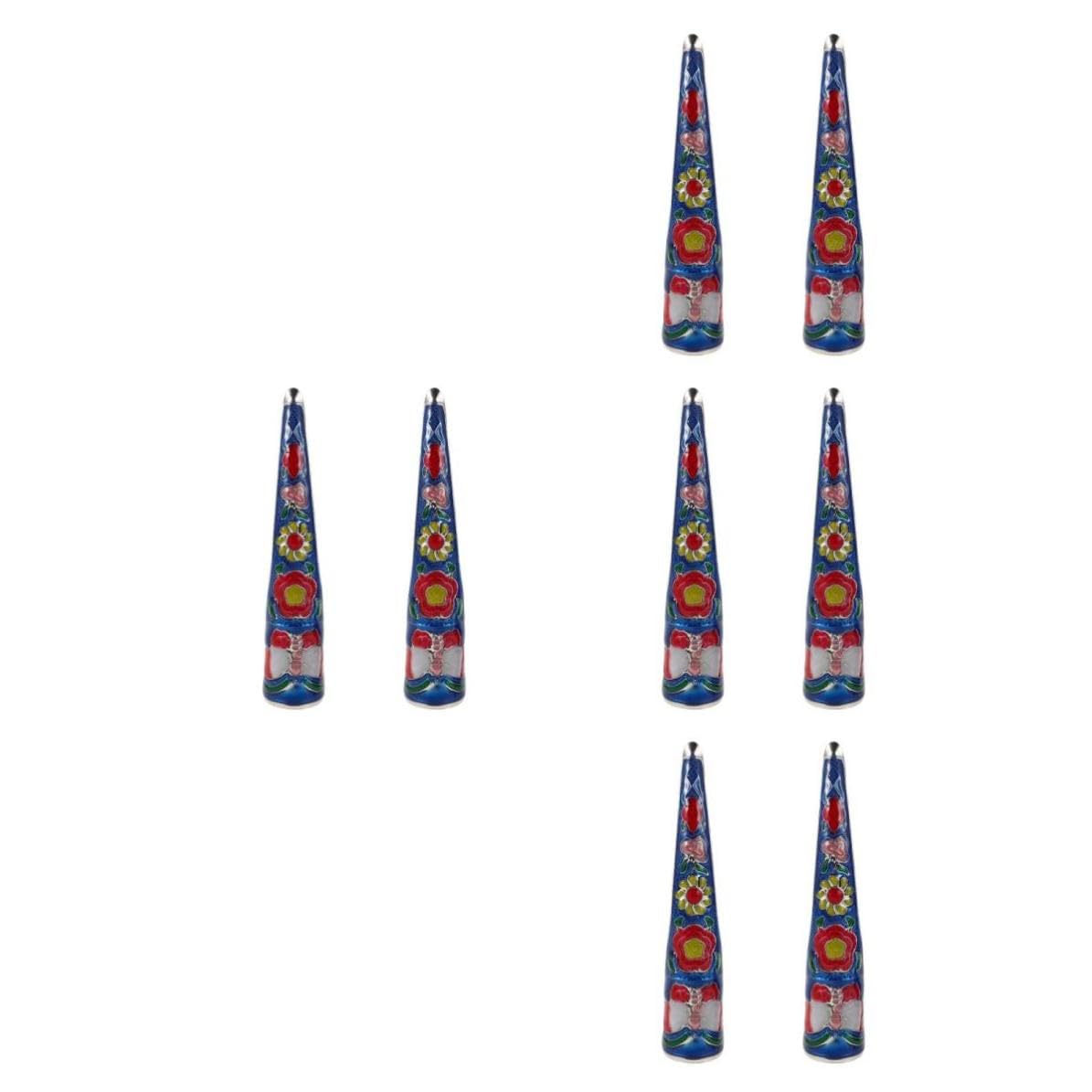 Healeved 8 Pezzi Punte Unghie in Lega Stile Palazzo Blu Protezione Dita, Facili da Applicare e Rimuovere per Cosplay e Danza, Accessori Unghie Decorativi Eleganti