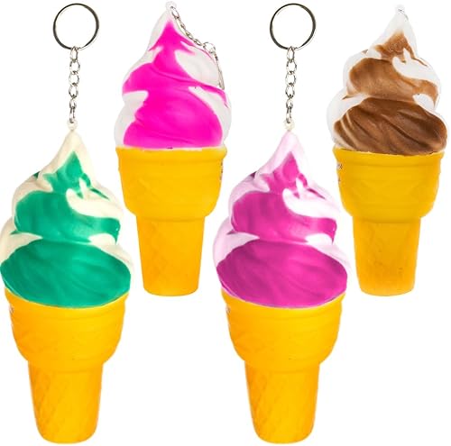 ArtCreativity Squish juguetes para helados para niños, juego de 4, súper suaves juguetes de levantamiento lento, juguetes sensoriales para aliviar