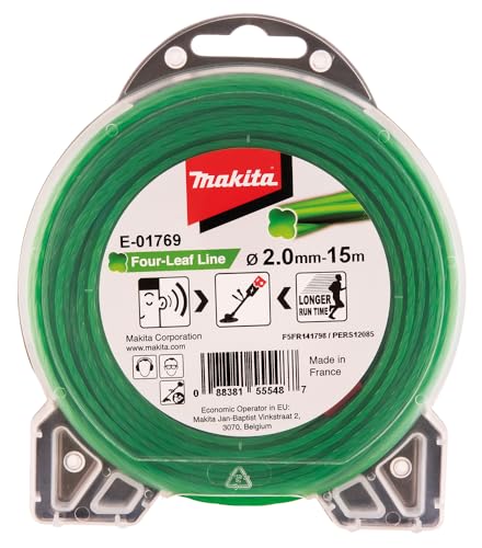 Makita E-01769 Mähfaden Four-Leaf 2,0 mm x 15 m, Trimmerfaden, Nylon,...