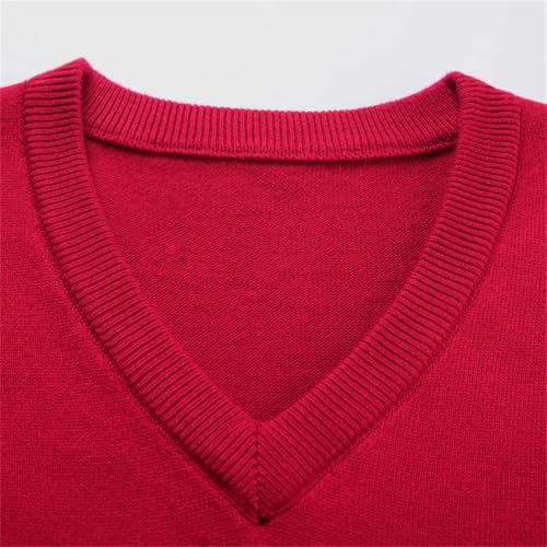 Men's V-Neck Sweater Business Casual Solid Color Sleeveless Pullover Vest2