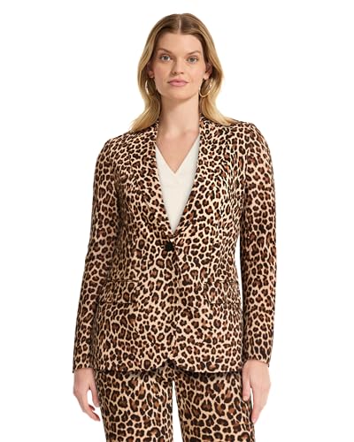 Blazer imprimé guépard Anne Klein en sergé de coton pour femme