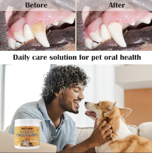 cyber seller Lenços de limpeza de dentes de cães e gatos Bark Meow – 50 peças de toalhetes dentários