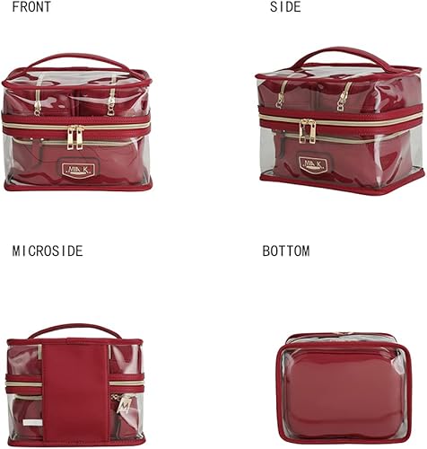 Miniatura 5 de MKF 4PCS elegante bolsa de cosméticos portátil maquillaje viaje organizador caso, Emma Coñac Negro