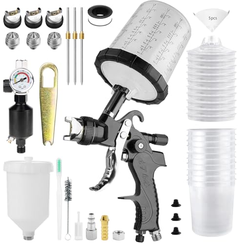 HVLP Spray Gun Kit with Nozzles and Accessories