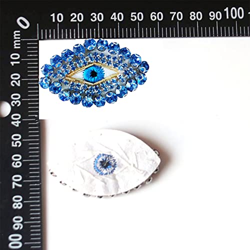 Minason MINASON01 2Pcs Blue Rhinestone Evil Eye Patch, Cute Bling Diamond Sew On Patches Decorative Applique Diy Craft Accessories thumb #1