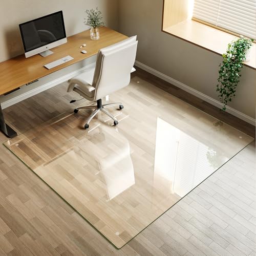 Image of Koonmi 55 inch x 55 inch Office Chair Mat for Hardwood Floors & Carpets