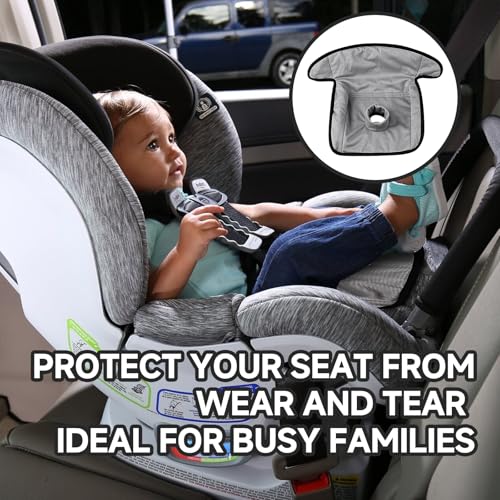 Image of Ajrwiiy Car Seat Protector Compatible with Britax, Waterproof Fabric Child Seats Cover with Non-Slip Backing, Machine Washable Liner Under Car Seat for Baby with Thick Padding