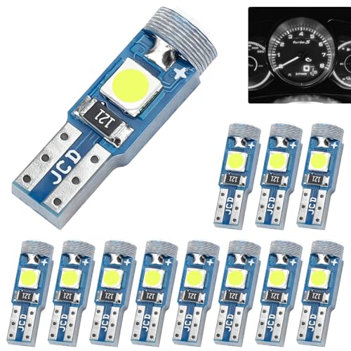 12 Bombillas LED T5 para tablero de coche blanco