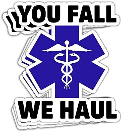 Funny EMT Paramedic Stickers - Set Of 3 Vinyl Decals For Laptop & Water Bottle
