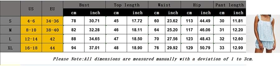 Women Cute Ruffle Pajama Set 2 Piece Summer Pjs Floral Print Cami Top and Shorts Sleepwear Lounge Sets - Image 7