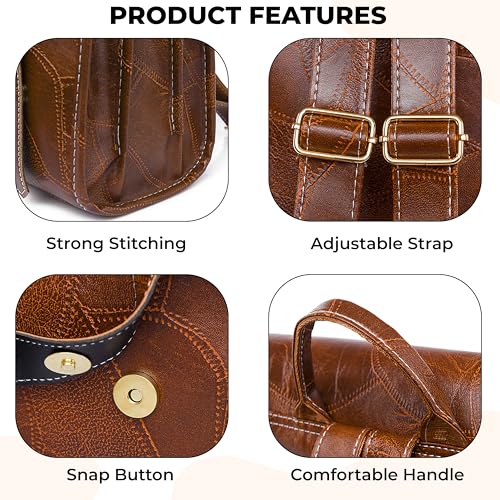 Image of Kraptick Stylish Casual Backpack | PU Leather Laptop Bag for Office, College & Travel | Lightweight & Spacious Daypack | Fits 13.3 inches Laptop | Fashionable & Durable Backpack for Women