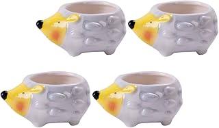 Holibanna 4pcs Hedgehog Ceramic Succulent Pots for Desktop Store Displays