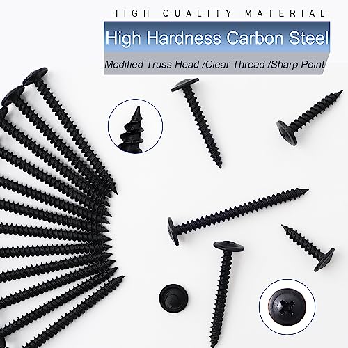 8 modified truss head black wood screws assortment kit 132 pcs phillips drive wood screws screws screws assortment screws set 6 sizes 12 34 1 1-14 1-12 2 black