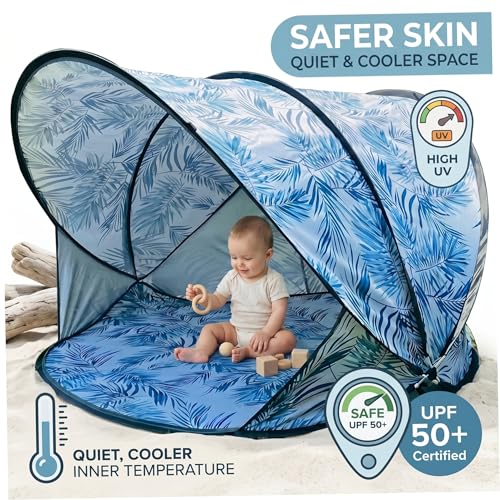Tienda de playa para bebés con protección solar UPF 50+ autoarmable 2