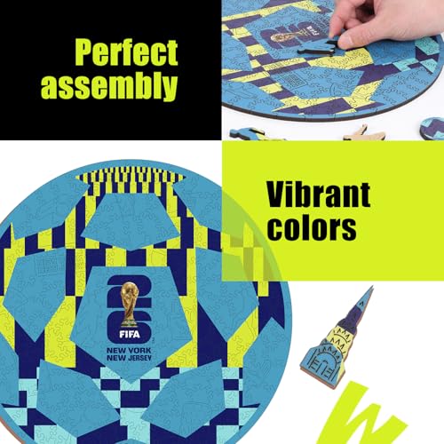 Image of FIFA World Cup 2026 Wooden Puzzles-5MM Thick Officially Licensed New York-New Jersey Ball Poster Puzzles-Premium World Cup 2026 Merchandise, Gift for Football Fan, Jigsaw Puzzle for Adult