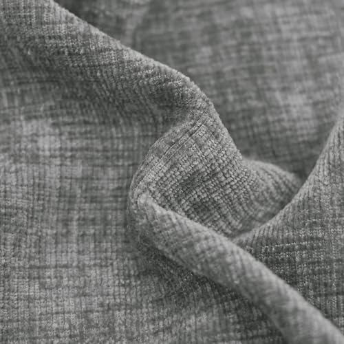 Image of CaliTime Pack of 2 Cozy Throw Pillow Covers Cases for Couch Sofa Home Decoration Solid Dyed Soft Chenille 16 X Inches Medium Grey