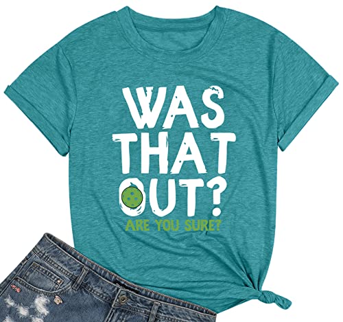 Pickleball T Shirt for Women was That Out Shirts Funny Pickleball Graphic Tees Casual Loose Fit Tops4