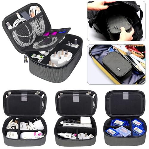 sisma Travel Electronics Organizer Small Carrying Case for Cables Phone Chargers USB Plugs Power Cords Earbuds Adapter Tech Accessories Pouch -Special Edition