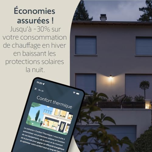 Somfy 1871307 - Sunteis Solar io - Helligkeits- & Temperatursensor, TaHoma Switch kompatibel, automatisiert Rollläden, Jalousien und alle kompatiblen io-Motoren, ohne Stromanschluss