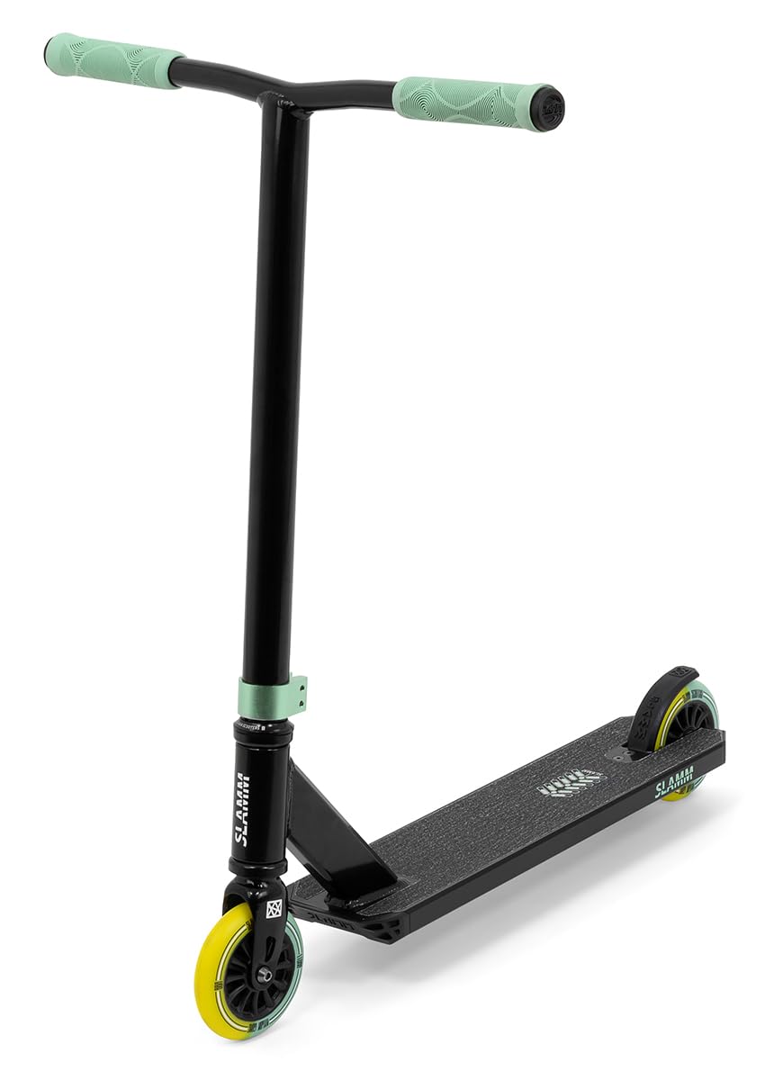 Slamm Classic Mini Pro - Black/Green | Premium Complete Scooter for Beginners | Age 4+ with Shorter Bars for Young Riders | 110mm Nylon Wheels with Dual-Colour Urethane and ABEC 9 Chrome Bearings
