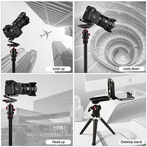 Camolo Z Tripod Head Z Flex Tilt Head 2 In 1 Aluminum Alloy Z Mount Bracket Phone Holder Cold Shoe Arca Swiss Tripod Head Quick Release Plate For Dslr Camera Tripod Monopod Slider Camcorder Smartphone #TOP5
