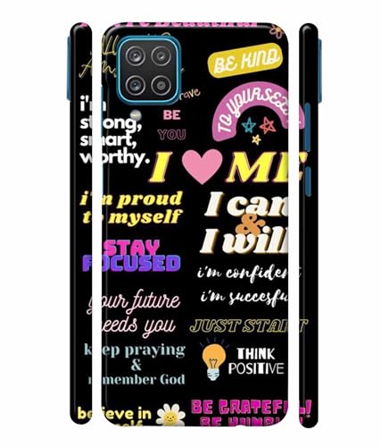 Image of Printed Hard Back Case Cover & Compatible for Samsung Galaxy M12 / Samsung F12 / Samsung A12 | Motivation Energy Quotes (Multicolor) - D1201