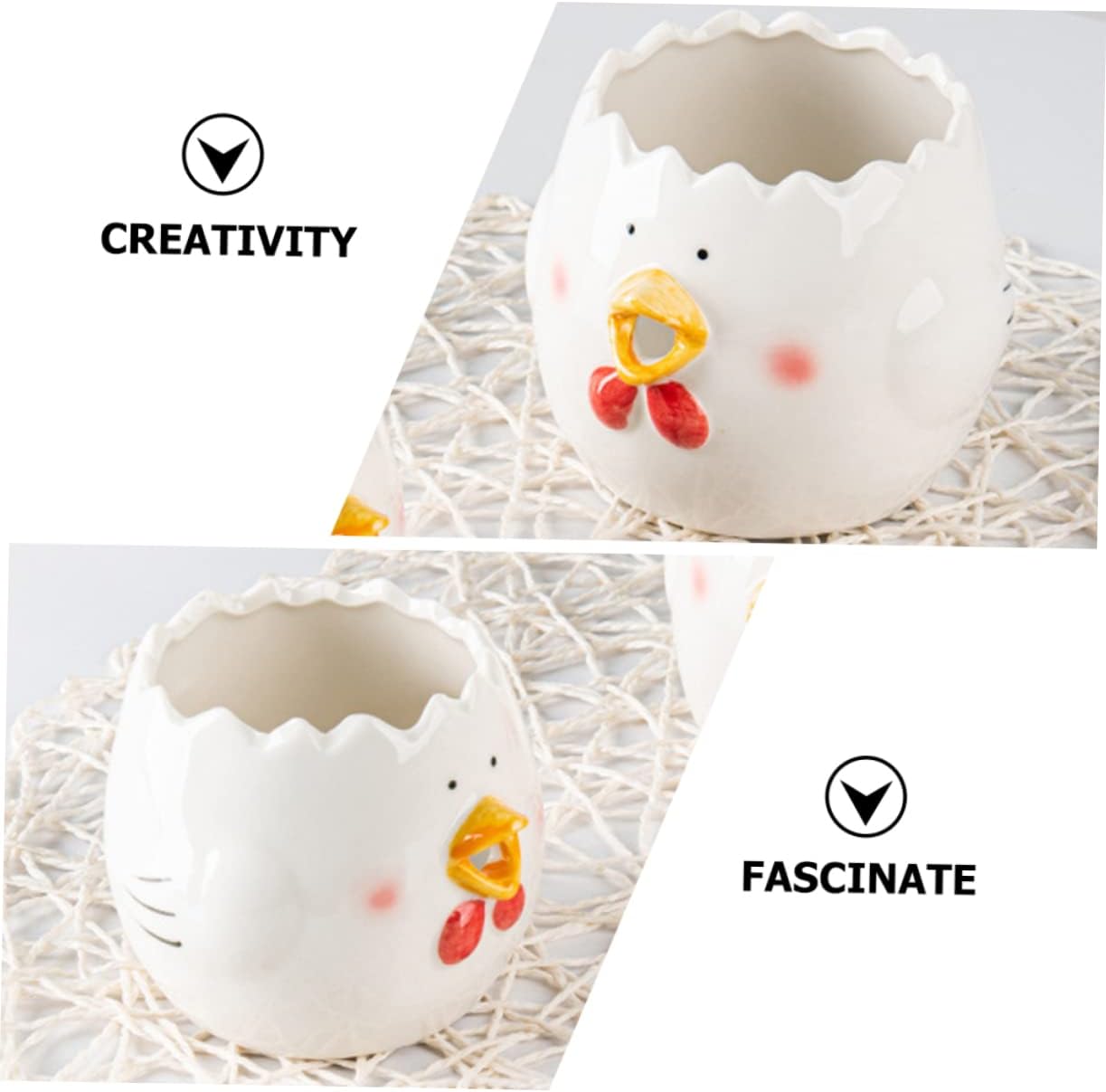 SOLUSTRE Adorable Chicken Shape Egg Separator Ceramic Egg Yolk Separator Easy Separate Tool