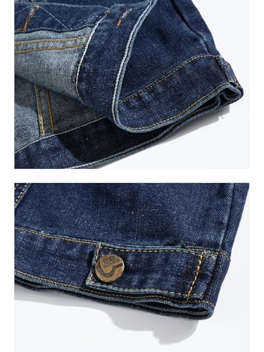 Image of Idopy Men`s American Flag Retro Ripped Denim Jeans Vest Sleeveless Jacket