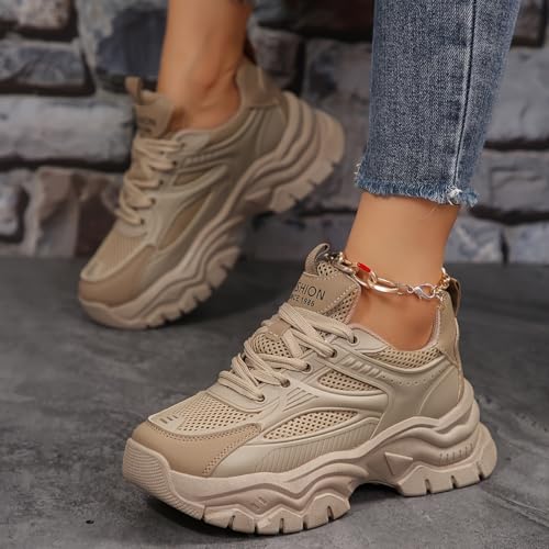 Women's Mesh Chunky Sneakers, Breathable Low Top Running Sports Shoes, Casual Outdoor Walking Trainers4