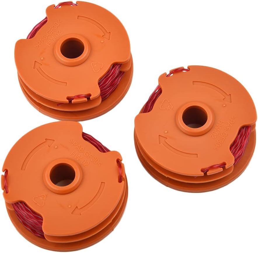 Daaxing Strimmer Spool & Line for McGregor MET6032 MET4530 MET3525 for Worx WG1 WG104E Trimmer Accessories Bobbins Replacement (3pcs)