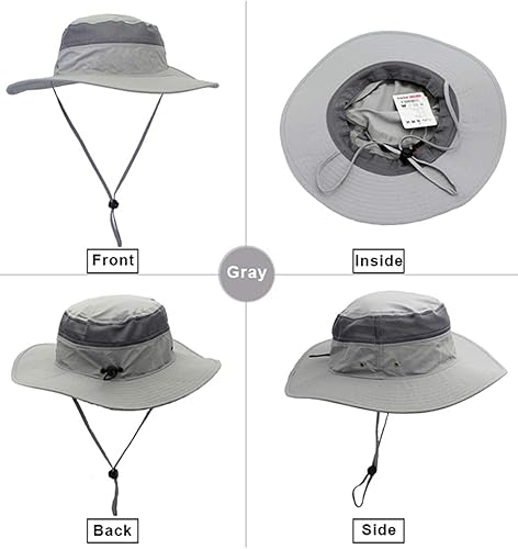 Miniatura 9 de EONPOW Fishing Hats Windproof UPF50+ UV Protection Bucket Beach Mesh Sun Hat 56-61cm