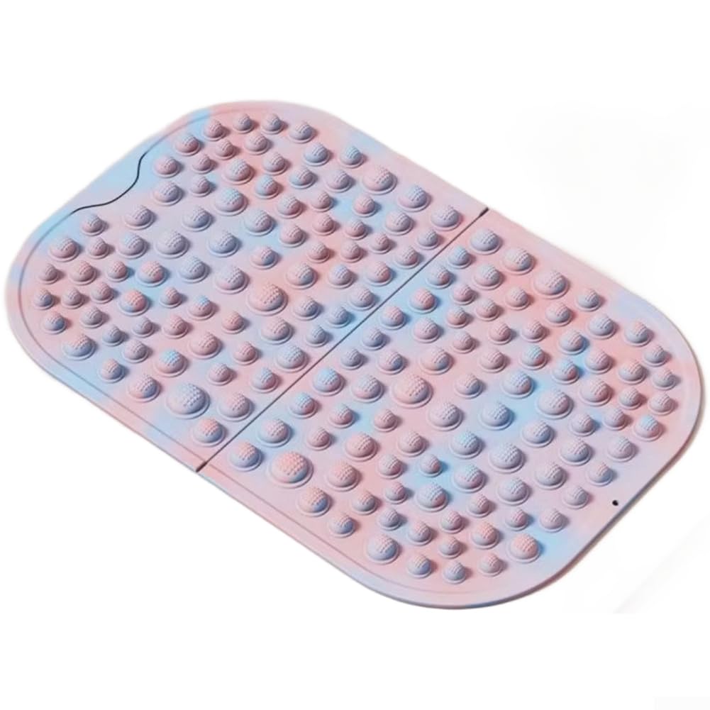 ZMdooreasy EVA Foot Massage Mat for Reflexology and Slow Running, Dual-Sided Acupressure Pad with Non-Slip Suction Cups, Portable Fitness Equipment for Home Gym Use, 60x40cm(Colorful)