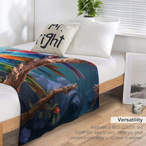 Couverture moelleuse haut de gamme oiseau mignon en flannel dense pour décoration chic - 7