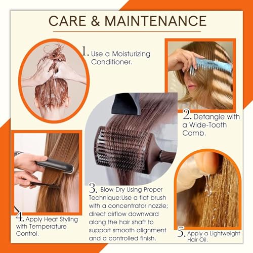 Image of Full Shine Remy Tape in Hair Extensions Human Hair Color 550 Copper Brown Human Hair Tape in Extensions 24Inch 100G Lightweight Blend 40Pcs for Women Natural Finish